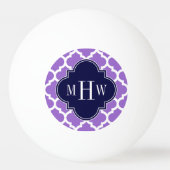 Amethyst White Moroccan #5 Navy 3 Initiaal monogra Pingpongbal (Achterkant)