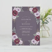Amethyst Wijnbloesem Bruiloft Kaart (Staand voorkant)