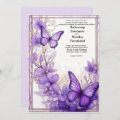 Amethyst Wings bruiloft uitnodiging (Voorkant / Achterkant)