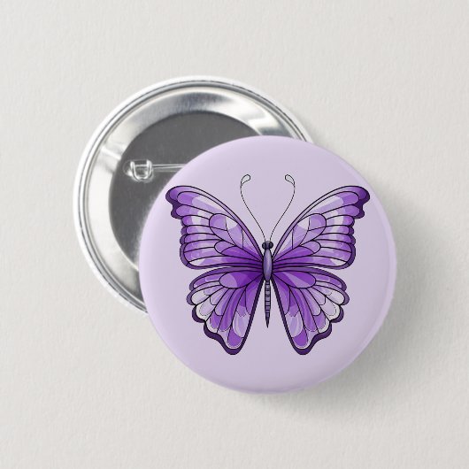 Amethyst Wings Ronde Button 5,7 Cm (Voorkant /achterkant)