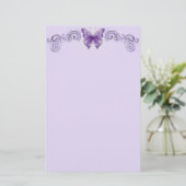 Amethyst Wings Stationery Briefpapier (Staand voorkant)