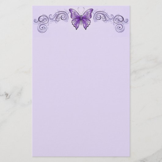 Amethyst Wings Stationery Briefpapier (Voorkant)