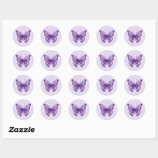 Amethyst Wings-Sticker Ronde Sticker (Vel)
