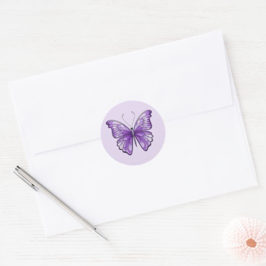 Amethyst Wings-Sticker Ronde Sticker (Envelop)
