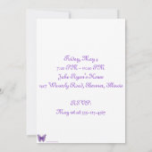 Amethyst Wings verjaardagsuitnodiging Kaart (Achterkant)