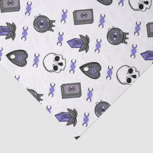 Amethyst Witch Gothic Triple Moon Pattern Tissuepapier (Detail)