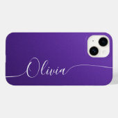 Amethyst Witte Elegante Calligrafie Schrift Naam Case-Mate iPhone Case (Achterkant (horizontaal))