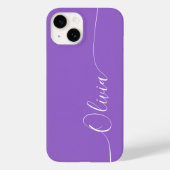 Amethyst Witte Elegante Calligrafie Schrift Naam Case-Mate iPhone Case (Achterkant)