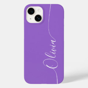 Amethyst Witte Elegante Calligrafie Schrift Naam Case-Mate iPhone 14 Hoesje