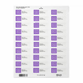 Amethyst, witte Griekse sleutel #1 gegoten monogra Etiket (Full Sheet)