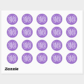 Amethyst Witte Preppy Winged Letter Monogram DIY B Ronde Sticker (Vel)