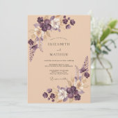 Amethyst Zachte Bloesem Bruiloft Kaart (Staand voorkant)