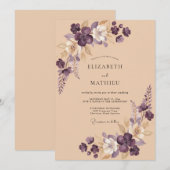 Amethyst Zachte Bloesem Bruiloft Kaart (Voorkant / Achterkant)