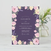 Amethyst Zachte Blos Bloesem Bruiloft Kaart (Staand voorkant)
