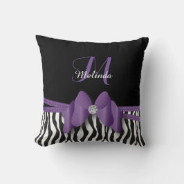 Amethyst Zebra gestreept | Gepersonaliseerd Kussen