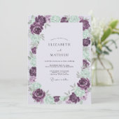 Amethyst Zeeschuim Geschilderde Bruiloft Kaart (Staand voorkant)