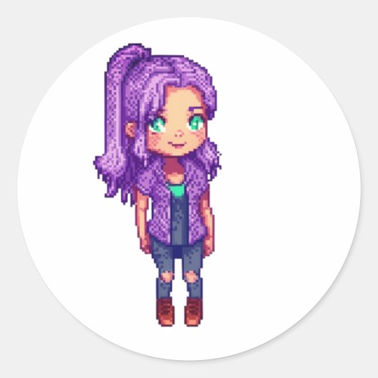 Amethyst Zwervers Ronde Sticker (Voorkant)