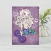 Amethyste Mermaid Invitation Kaart (Staand voorkant)