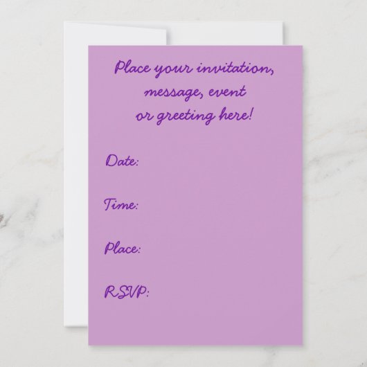 Amethyste Mermaid Invitation Kaart (Achterkant)
