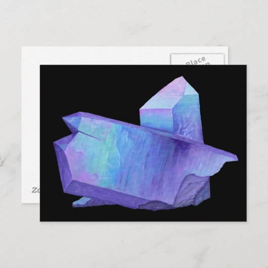 Amethyste paarse kristalengelaura quartz geode briefkaart (Voorkant / Achterkant)