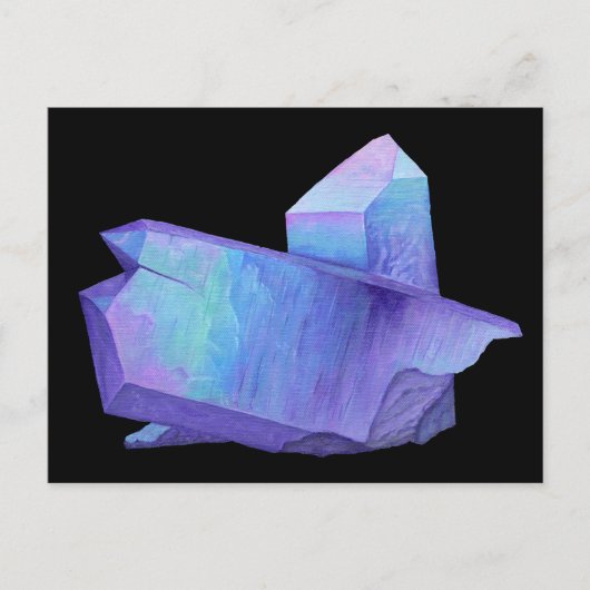 Amethyste paarse kristalengelaura quartz geode briefkaart (Voorkant)