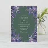 Amethysten Bos Bloem Bruiloft Kaart (Staand voorkant)