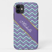Amethystglas zigzagpatroon Case-Mate iPhone case (Achterkant)