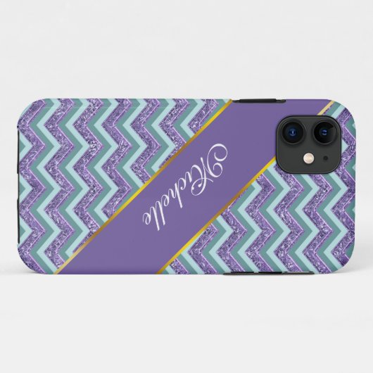 Amethystglas zigzagpatroon Case-Mate iPhone case (Achterkant (horizontaal))