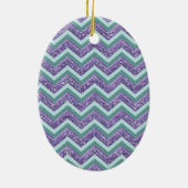 Amethystglas zigzagpatroon keramisch ornament (Achterkant)