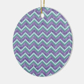 Amethystglas zigzagpatroon keramisch ornament (Links)