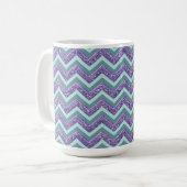 Amethystglas zigzagpatroon koffiemok (Voorkant links)