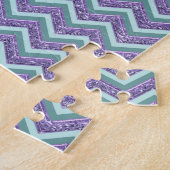 Amethystglas zigzagpatroon legpuzzel (Zijkant)