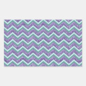 Amethystglas zigzagpatroon rechthoekige sticker (Voorkant)