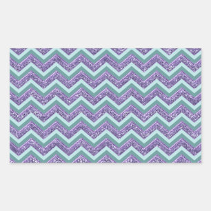 Amethystglas zigzagpatroon rechthoekige sticker