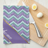 Amethystglas zigzagpatroon theedoek (Quarter Fold)