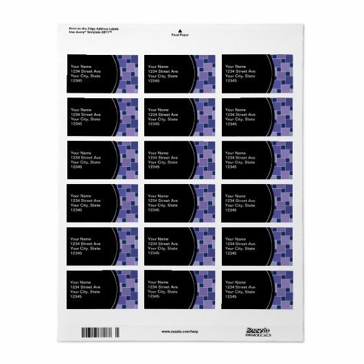 Amethystvierkanten Etiket (Full Sheet)