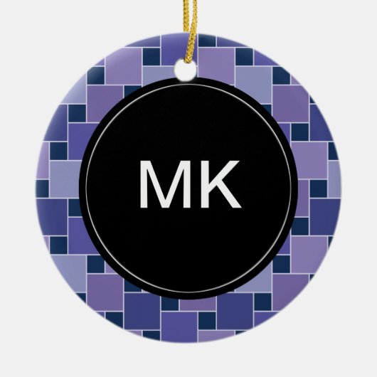 Amethystvierkanten Keramisch Ornament (Voorkant)