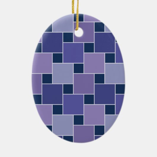 Amethystvierkanten Keramisch Ornament (Achterkant)