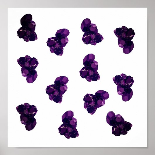 Ametyststenen, Paarse Amethist vector art Poster (Voorkant)