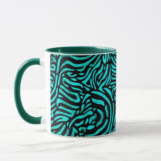 Amezing Green Zebra Design Mok (Links)