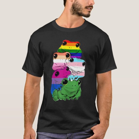 Amfibians Kikkers Lgbt Rainbow Gay Pride T-shirt (Voorkant)