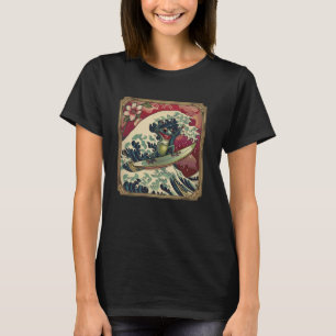 Amfibie Surfer Flower Japanese Wave Art Surfen T-shirt