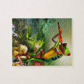 Amfibieel, kikker, fluitje spelen, puzzel legpuzzel (Horizontaal)