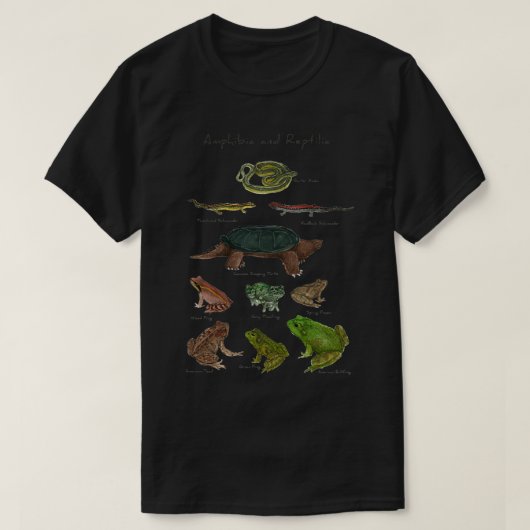 Amfibieën en reptielen Klassieke TShirt (Design voorkant)