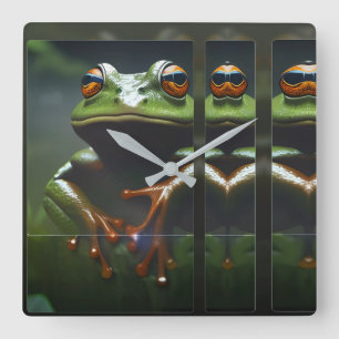 Amfibios I Ken Gage Art Vierkante Klok