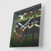 Amfibios I Ken Gage Art Vierkante Klok (Hoek)