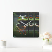 Amfibios I Ken Gage Art Vierkante Klok (Huis)