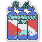 Amfibisch Duiken Sticker (Voorkant)