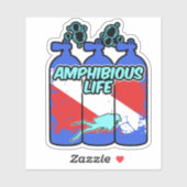 Amfibisch Duiken Sticker (Vel)