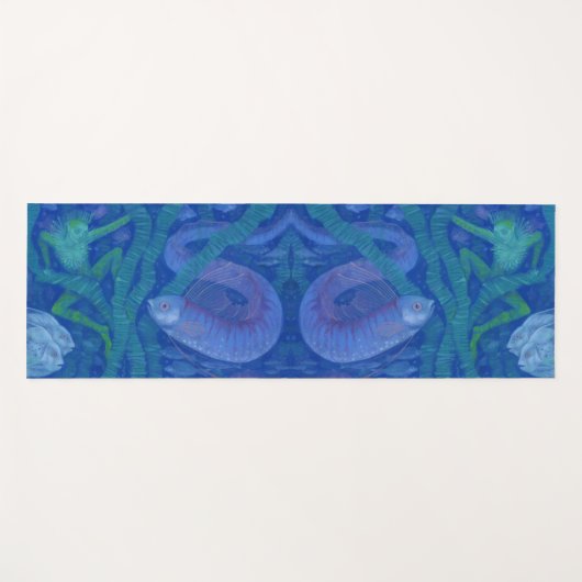 Amfibische en viskoning, fantasiekunst, onderwater yogamat (Voorkant (horizontaal))